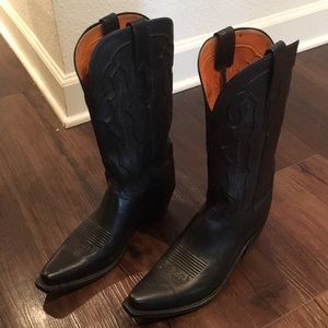 Black Lucchese Women Cowboy Boots, BARELY WORN